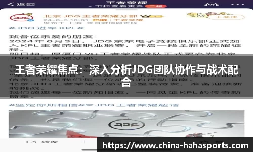 王者荣耀焦点：深入分析JDG团队协作与战术配合